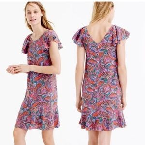 J.Crew Paisley Multicolored Silk Dress Size 6